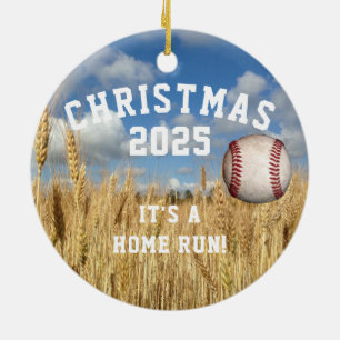Baseball in der Luft, auf Baum, Personalisiert Keramik Ornament