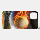 Baseball in Flammen Case-Mate iPhone Hülle (Rückseite (Horizontal))