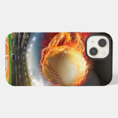 Baseball in Flammen iPhone Hülle (Rückseite (Horizontal))