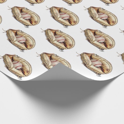 Baseball in Handschuh Geschenkpapier (Ecke)