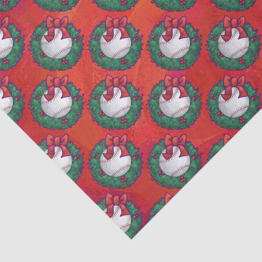 Baseball in Kreath auf Rot Seidenpapier (Ausschnitt)