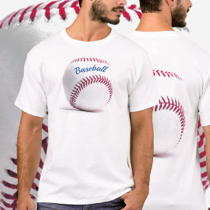 Baseball in Rot-Weiß und Blau-T - Shirt