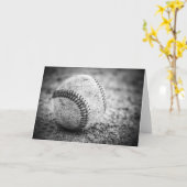 Baseball in Schwarz und Weiß Karte (Gelbe Blume)