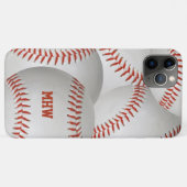 Baseball-individuelle Monogramm-Telefonfälle Case-Mate iPhone Hülle (Rückseite (Horizontal))