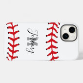 Baseball Initial & Name Case-Mate iPhone Hülle (Rückseite (Horizontal))