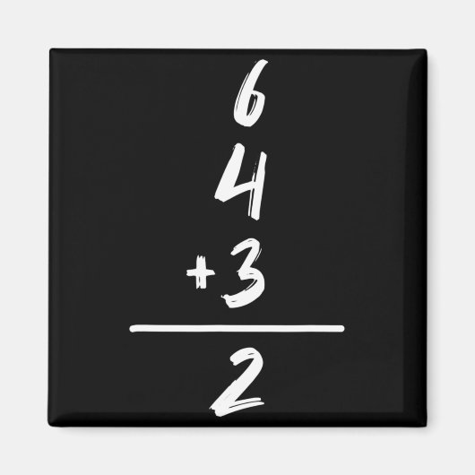 Baseball Inspired Math 6 4 3 2 Double Play Softbal Magnet (Vorne)