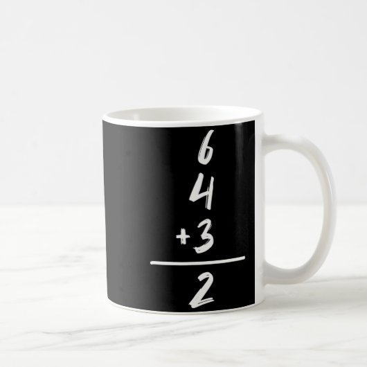 Baseball-Inspirierte Mathematik 6 4 3 2 Double Pla Kaffeetasse (Rechts)