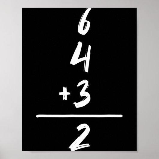 Baseball-inspirierte Mathematik 6 4 3 2 Double Pla Poster (Vorne)