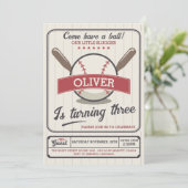 Baseball Invitation for Birthday Party Slugger Einladung (Stehend Vorderseite)