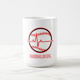 Baseball is Life Heartbeat Pulse Graphic Kaffeetasse