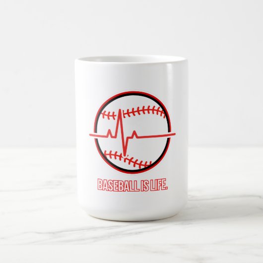 Baseball is Life Heartbeat Pulse Graphic Kaffeetasse (Mittel)