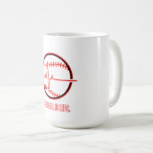 Baseball is Life Heartbeat Pulse Graphic Kaffeetasse (VorderseiteRechts)
