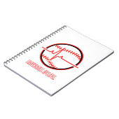 Baseball is Life Heartbeat Pulse Graphic Notizblock (Linke Seite)
