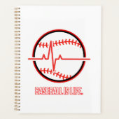 Baseball is Life Heartbeat Pulse Graphic Planer (Vorderseite)