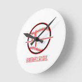 Baseball is Life Heartbeat Pulse Graphic Runde Wanduhr (Winkel)