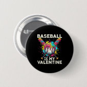 Baseball Is My Valentine Ice Cream Drip Crossed Ba Button (Vorne & Hinten)