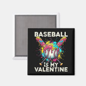 Baseball Is My Valentine Ice Cream Drip Crossed Ba Magnet (Vorderseite/Rückseite)