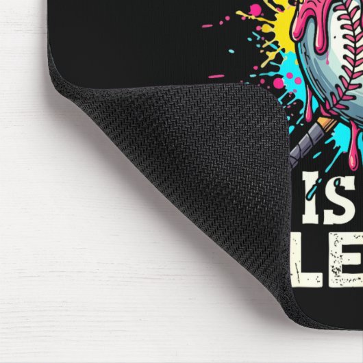 Baseball Is My Valentine Ice Cream Drip Crossed Ba Mousepad (Ecke)