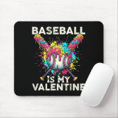 Baseball Is My Valentine Ice Cream Drip Crossed Ba Mousepad (Mit Mouse)