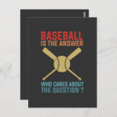 Baseball ist die Antwort, die sich interessiert Postkarte (Vorne/Hinten)