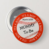 Baseball ist eine junge Mommy & Date Button (Vorne & Hinten)