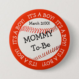 Baseball ist eine junge Mommy & Date Button