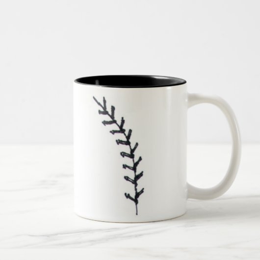 Baseball ist eine Liebe mit Zitat-Ball-Stich-Herz- Zweifarbige Tasse (Rechts)