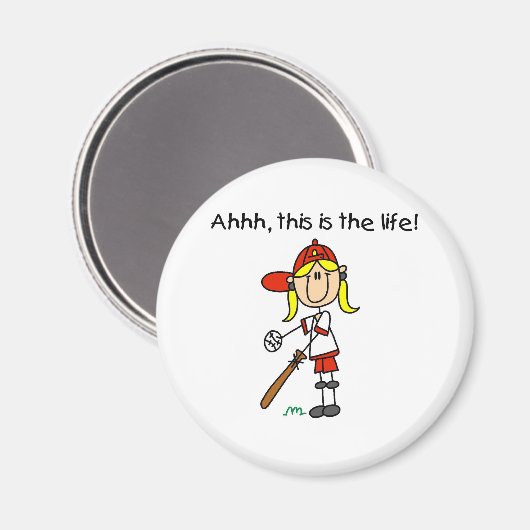 Baseball ist Leben Magnet (Vorderseite/Rückseite)