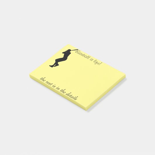 Baseball ist Leben Post-it Klebezettel (angewinkelt)