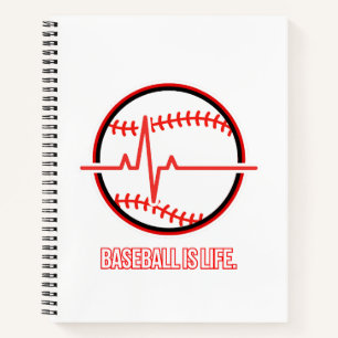 Baseball ist Lebens Herzschlag Puls Grafik Notizblock