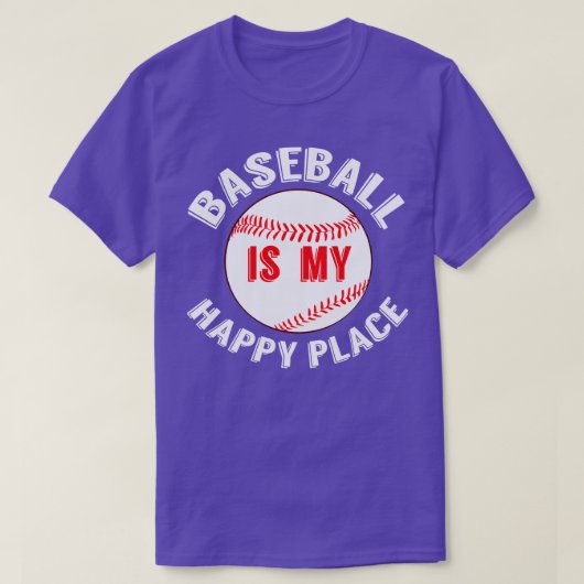 Baseball ist mein glücklicher Ort T-Shirt (Design vorne)