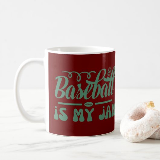 BASEBALL IST MEIN JAM lustig typografischer Baseba Kaffeetasse (Mit Donut)