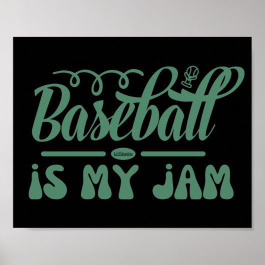 BASEBALL IST MEIN JAM lustig typografischer Baseba Poster (Vorne)
