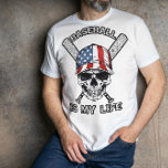 Baseball ist mein Leben T-Shirt<br><div class="desc">Funny Skull Design für Baseball-Fans: Baseball ist mein Leben</div>