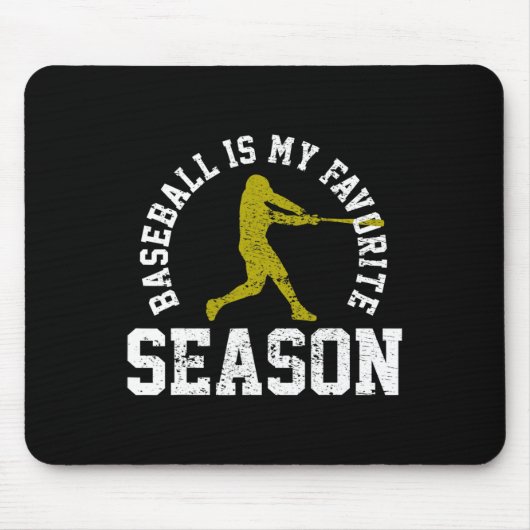Baseball ist mein Lieblingssaison Vintages Geschen Mousepad (Vorne)