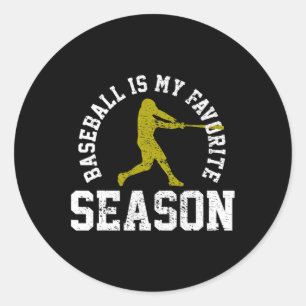 Baseball ist mein Lieblingssaison Vintages Geschen Runder Aufkleber