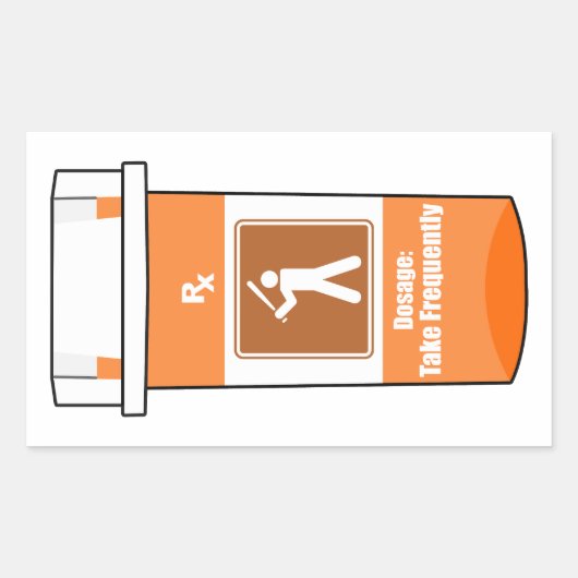 Baseball ist mein Medikament Rechteckiger Aufkleber (Vorderseite)