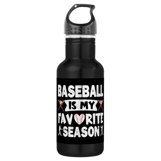 Baseball ist meine Lieblingssaison, das lustige Ba Edelstahlflasche (Vorderseite)