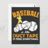 Baseball ist wie Klebeband, das alles fixiert Postkarte (Vorne/Hinten)
