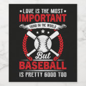 Baseball ist ziemlich gut weinetikett (Einzelnes Label)