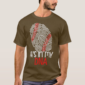 Baseball Its in my DNA Fingerprint T-Shirt