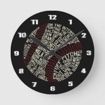 Baseball-Jargon-Wörter Calligram Uhr