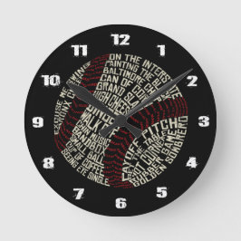 Baseball-Jargon-Wörter Calligram Uhr