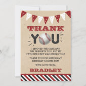 Baseball, jedes Alter Geburtstag Dankeskarte (Vorderseite)