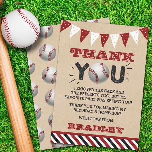 Baseball, jedes Alter Geburtstag Dankeskarte