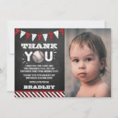 Baseball, jedes Alter Geburtstag Foto Dankeskarte (Vorderseite)