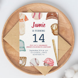 Baseball, jedes Alter Junge Geburtstag Einladung