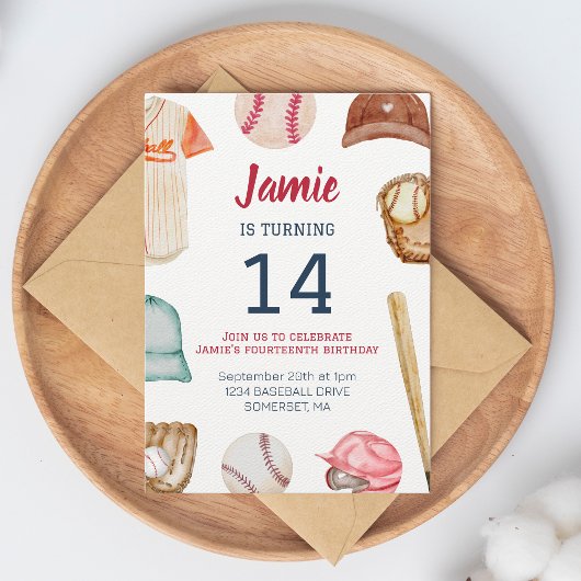 Baseball, jedes Alter Junge Geburtstag Einladung