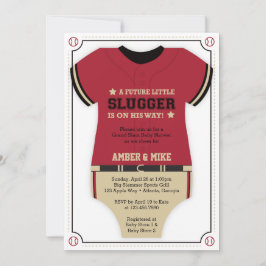 Baseball Jersey Baby Shower Einladung, rot, schwar Einladung