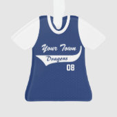 Baseball Jersey Blue mit Foto Ornament (Vorderseite)